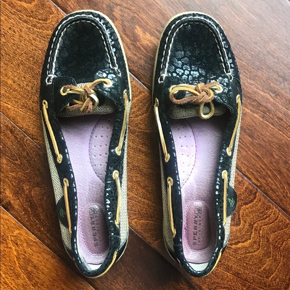 Sperry cheetah print boat shoes